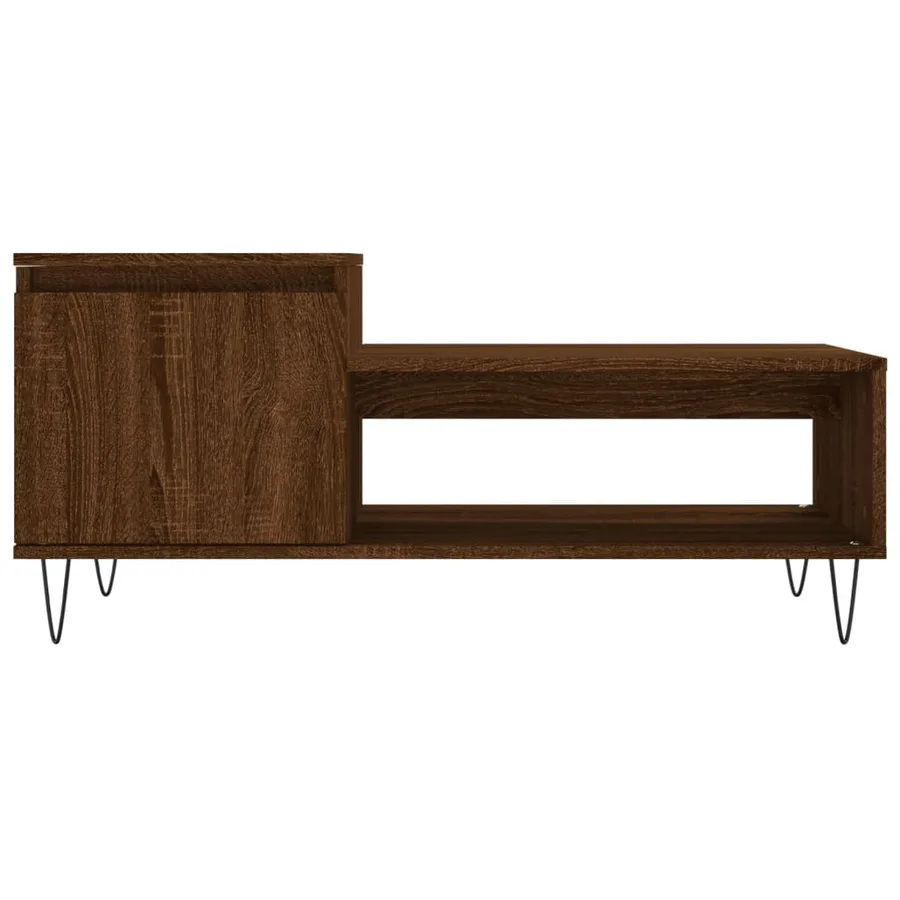 Table basse Chêne marron 100x50x45 cm Bois d'ingénierie - 5