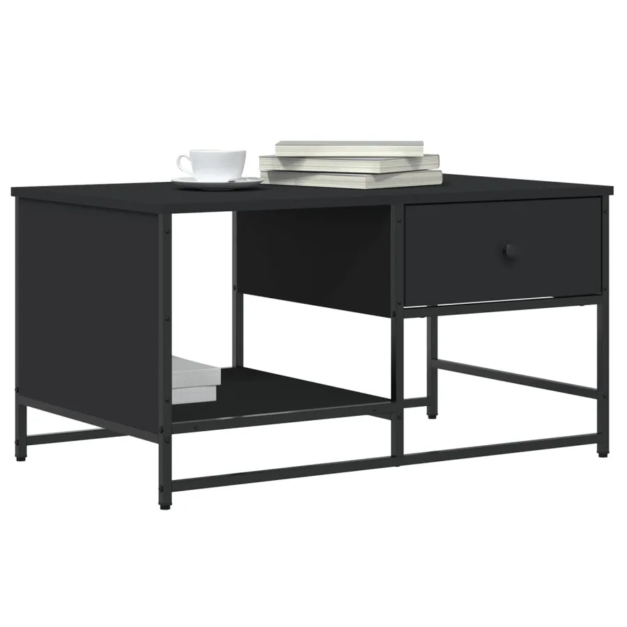 Table basse noir 85,5x51x45 cm bois d'ingénierie - 3