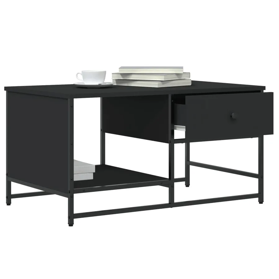 Table basse noir 85,5x51x45 cm bois d'ingénierie - 4