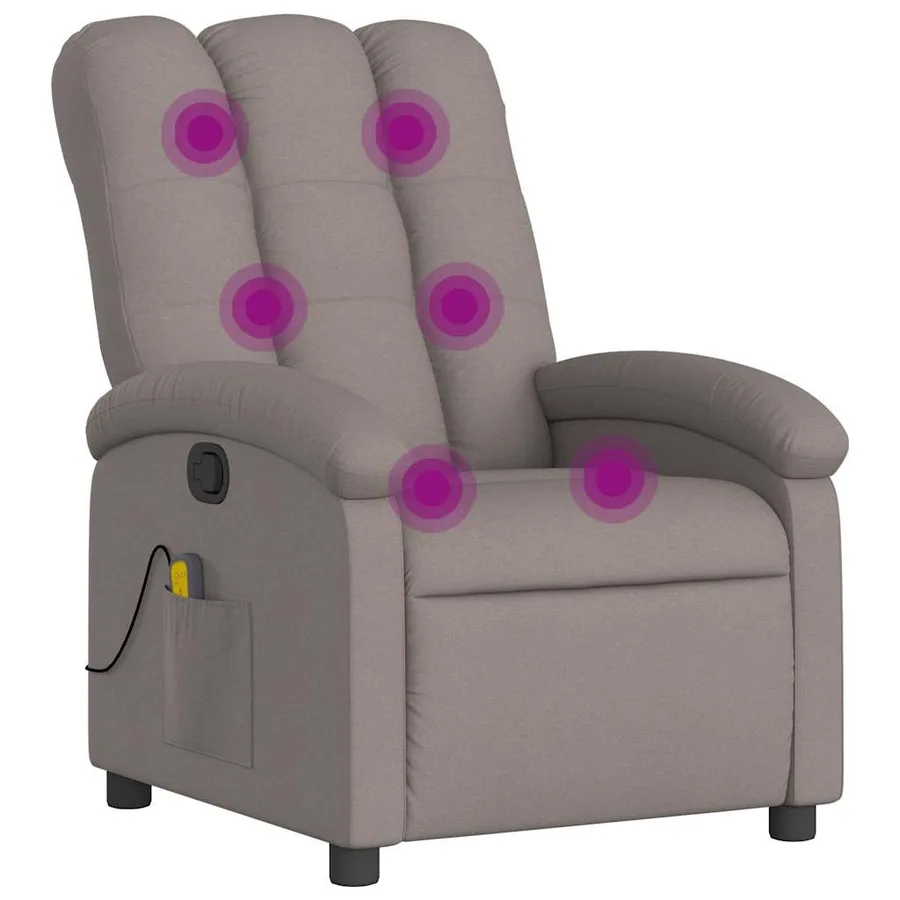 Fauteuil de massage inclinable Taupe Tissu - 2