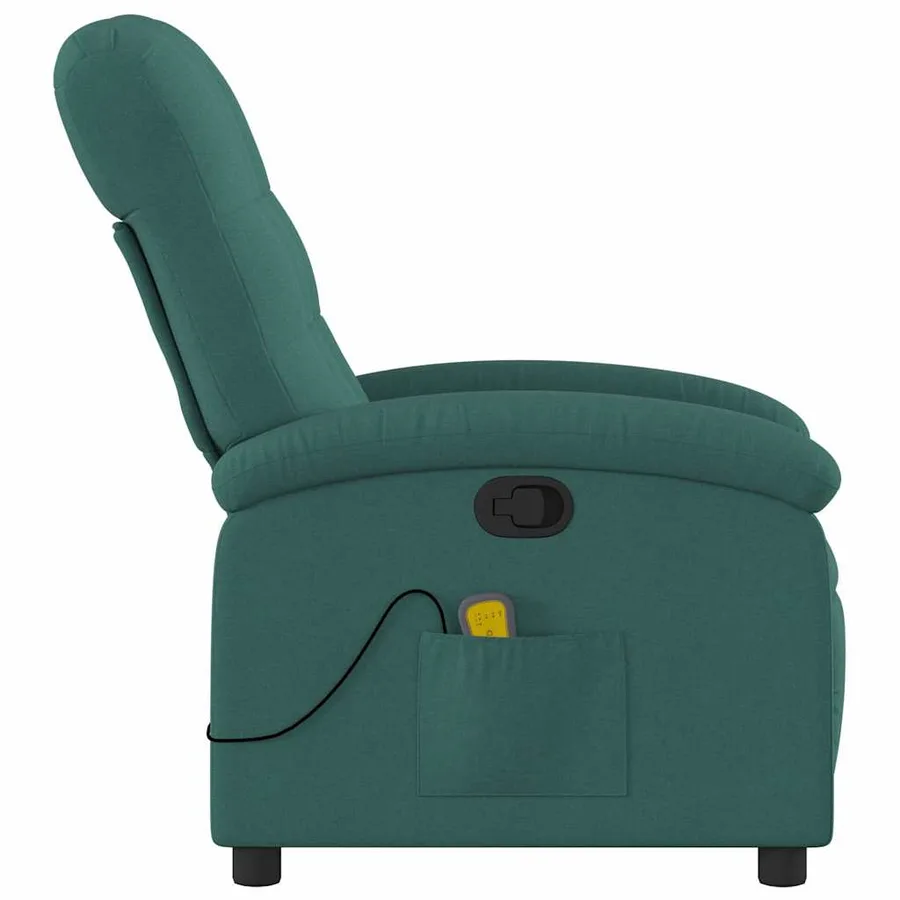 Fauteuil de massage inclinable Vert foncé Tissu - 6