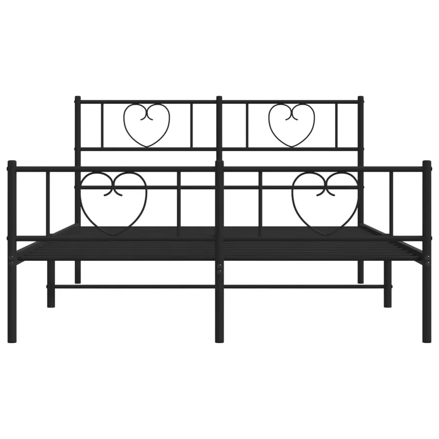 Cadre de lit métal sans matelas avec pied de lit noir 160x200cm - 5