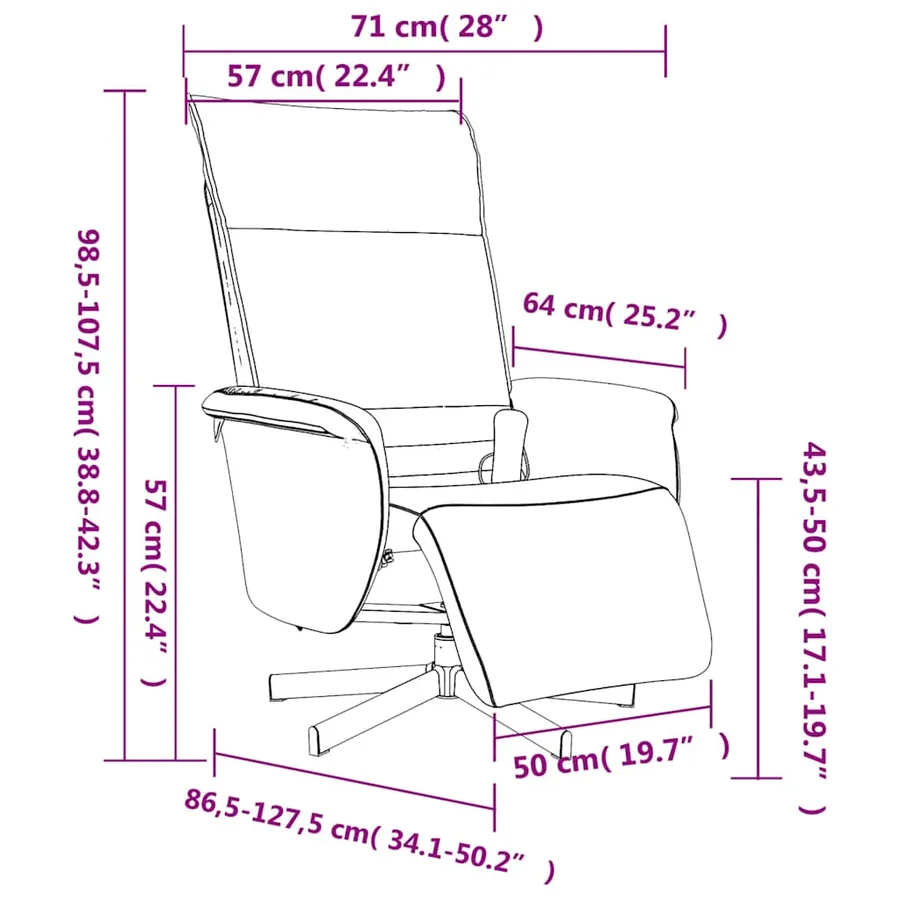 Fauteuil inclinable de massage repose-pieds cappuccino - 11