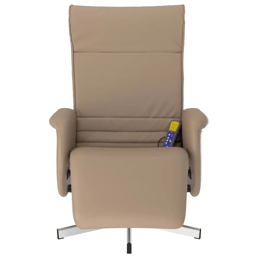 Fauteuil inclinable de massage repose-pieds cappuccino - 4
