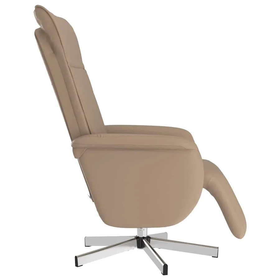 Fauteuil inclinable de massage repose-pieds cappuccino - 5