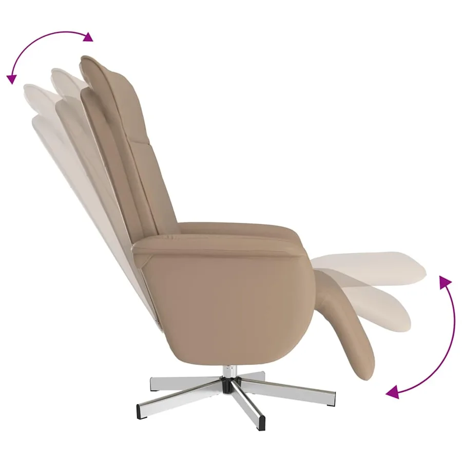 Fauteuil inclinable de massage repose-pieds cappuccino - 7