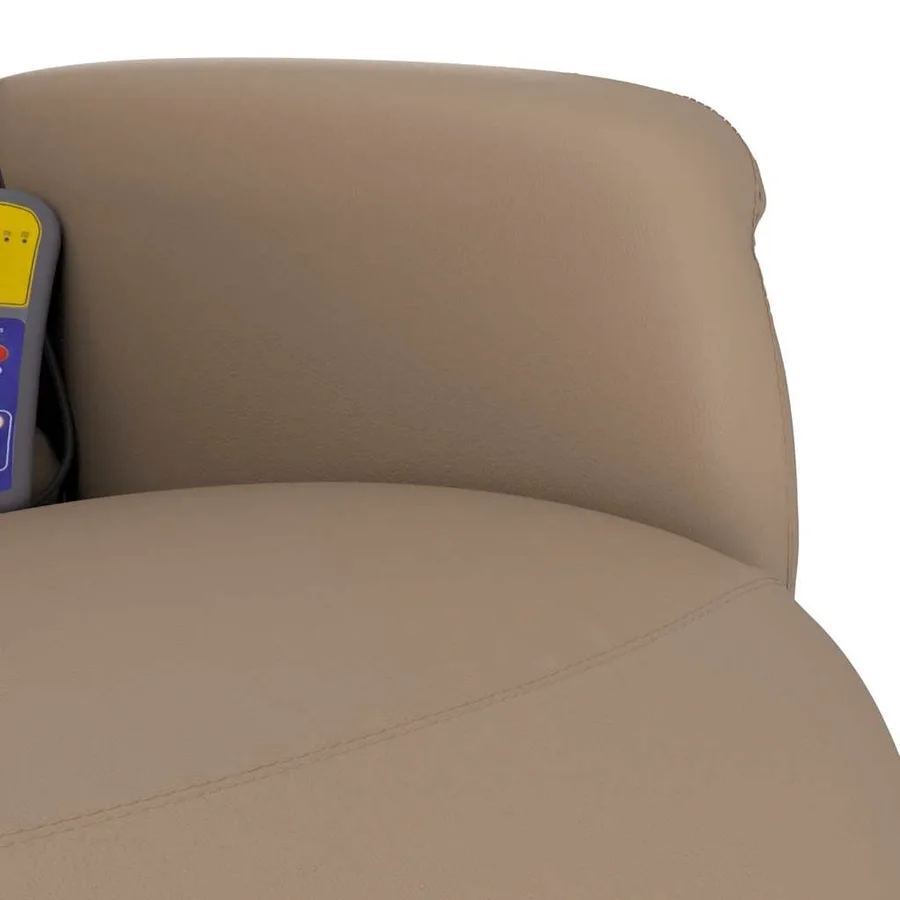Fauteuil inclinable de massage repose-pieds cappuccino - 8