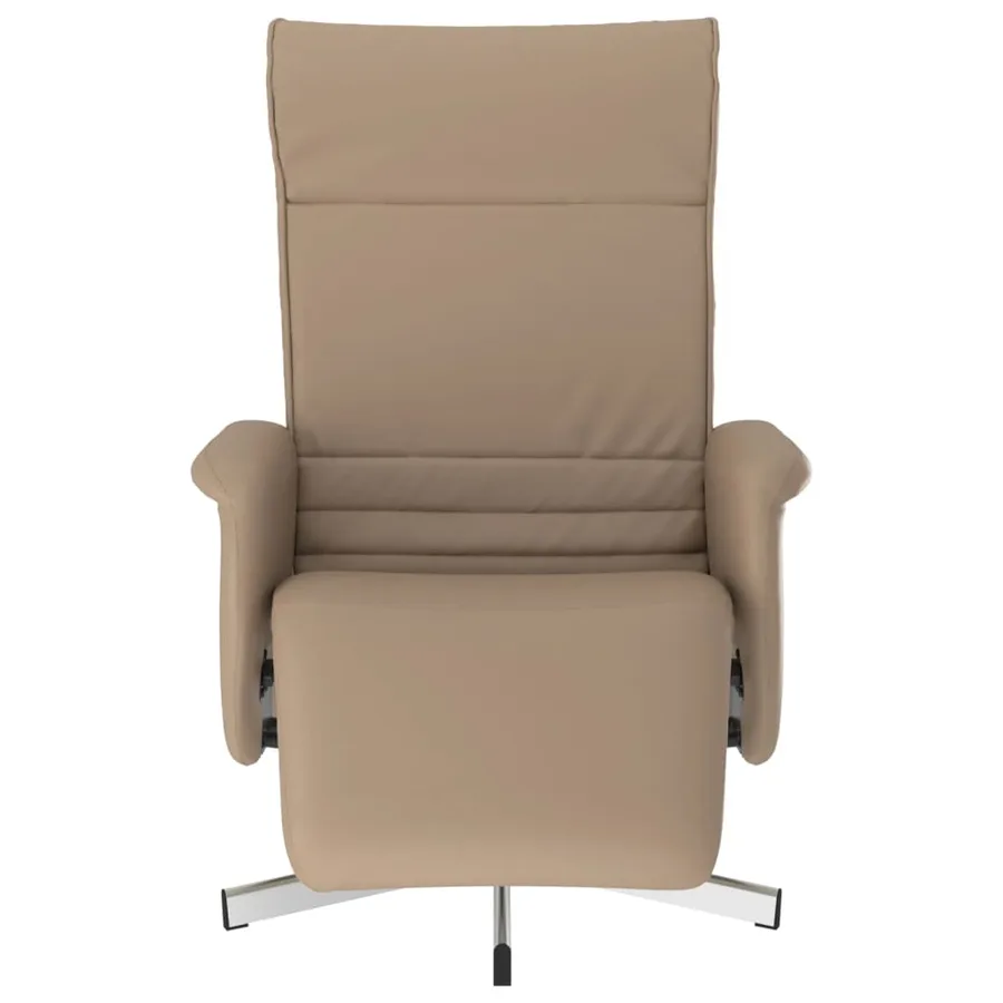 Fauteuil inclinable avec repose-pieds cappuccino similicuir - 3