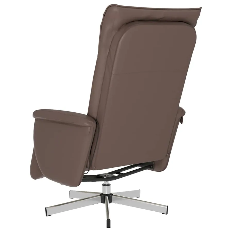 Fauteuil inclinable de massage repose-pieds marron similicuir - 6
