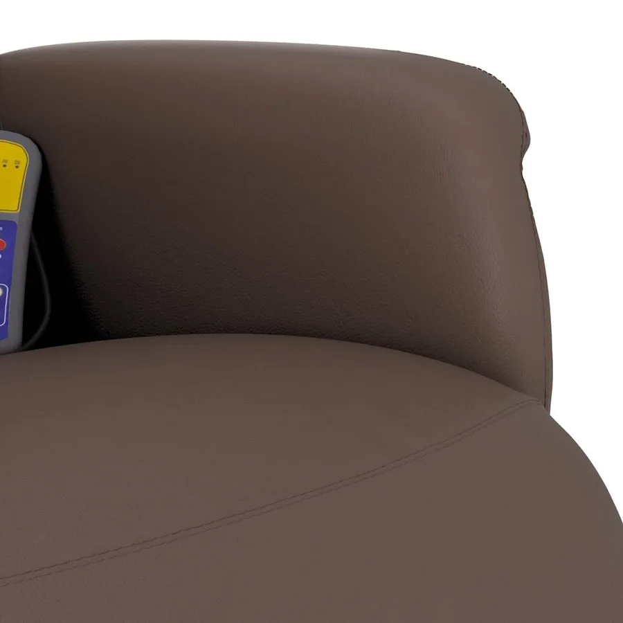 Fauteuil inclinable de massage repose-pieds marron similicuir - 8