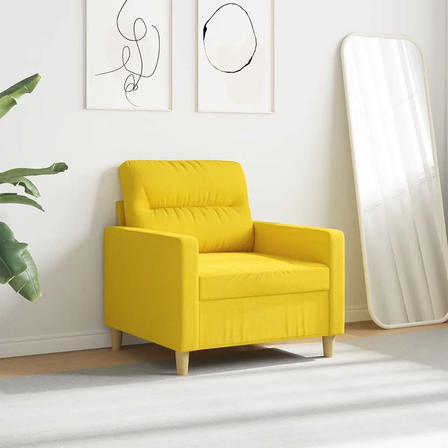 Fauteuil Jaune clair 60 cm Tissu - 3