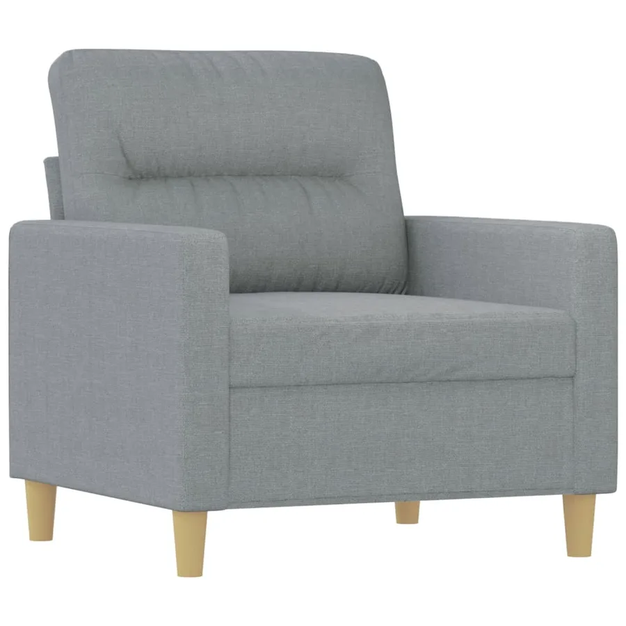 Fauteuil avec repose-pied Gris clair 60 cm Tissu - 4