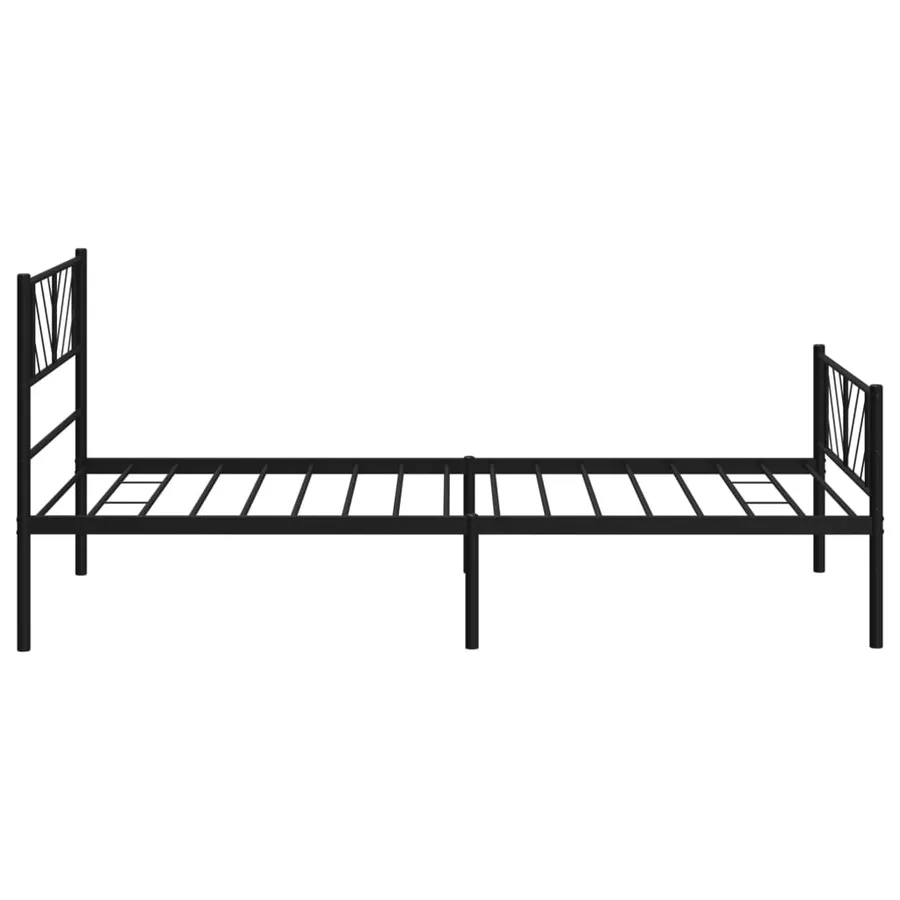 Cadre de lit métal sans matelas avec pied de lit noir 75x190 cm - 6