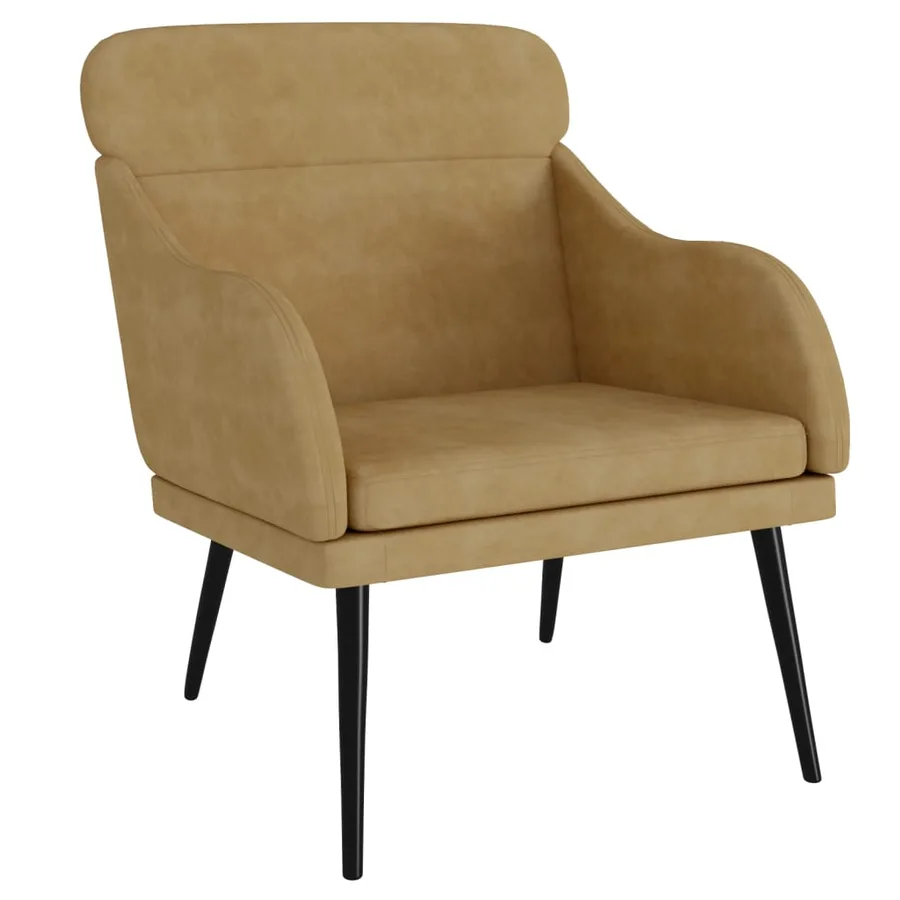 Fauteuil Marron 63x76x80 cm Velours - 2