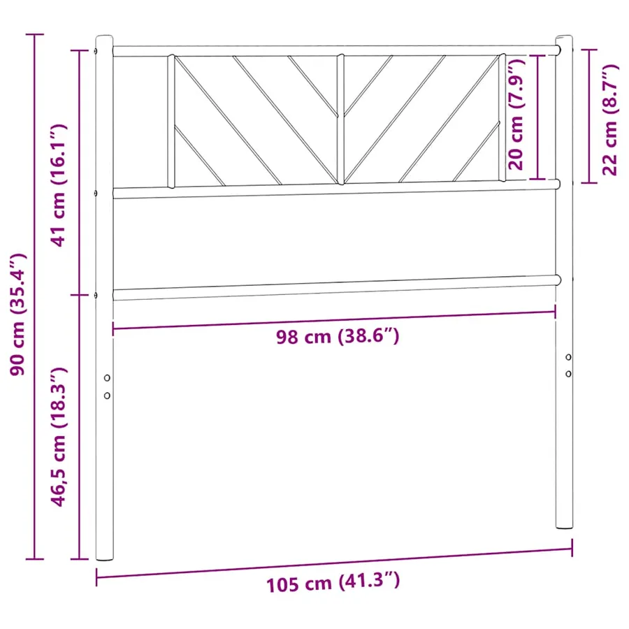 Tête de lit de remplacement métal blanc 100 cm - 7