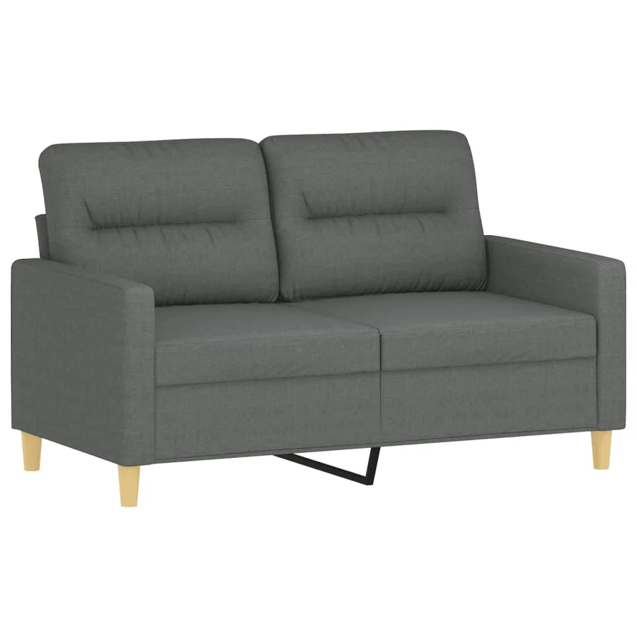 Canapé 2 places avec oreillers gris foncé 120 cm tissu - 4