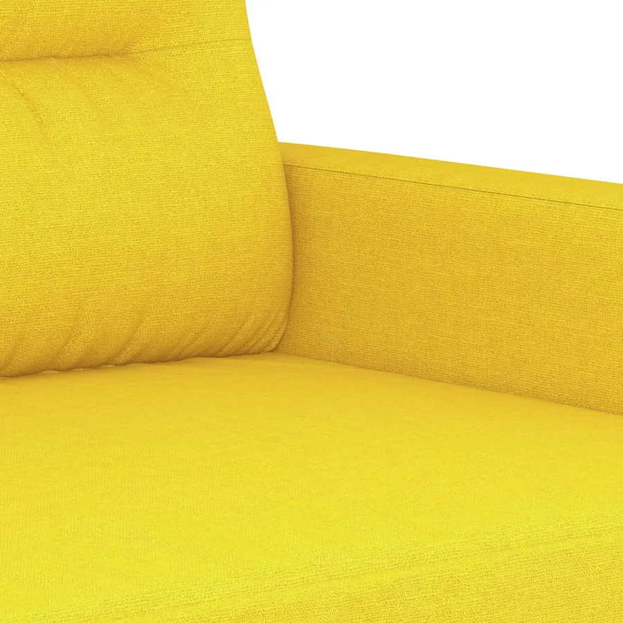 Ensemble de canapés 3 pcs avec coussins jaune clair tissu - 8
