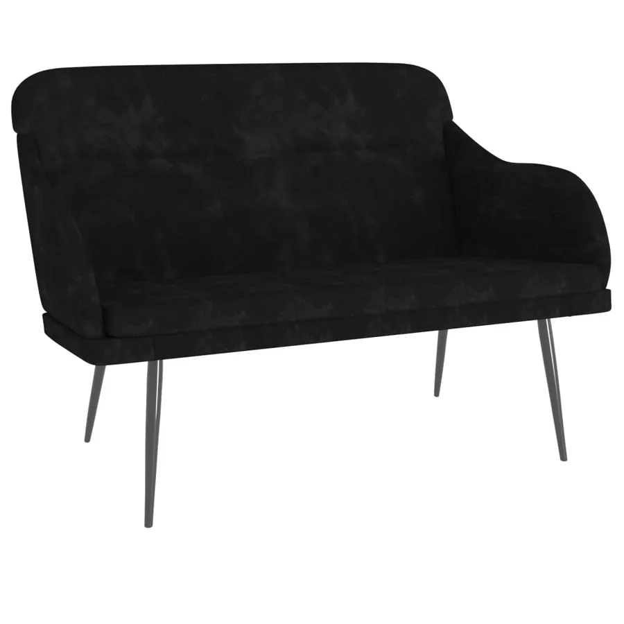 Banc Noir 110x76x80 cm Velours - 2