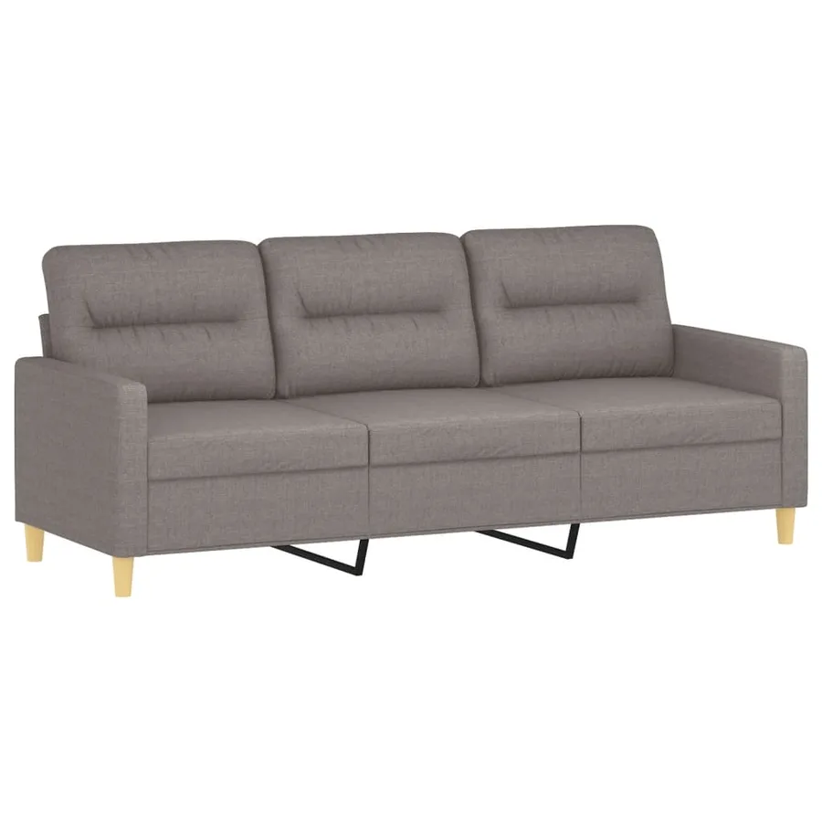 Ensemble de canapés 2 pcs avec coussins Taupe Tissu - 4