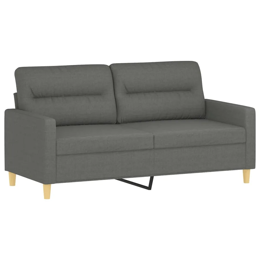 Ensemble de canapés 2 pcs avec coussins Gris foncé Tissu - 4
