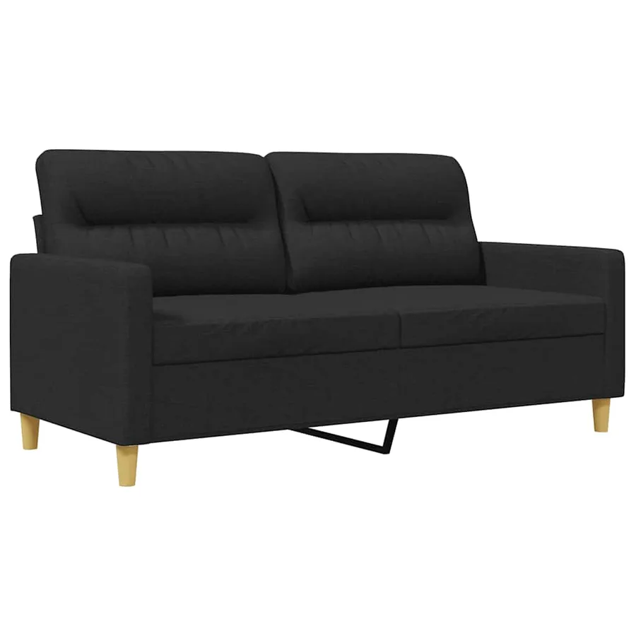 Canapé à 2 places Noir 140 cm Tissu - 2