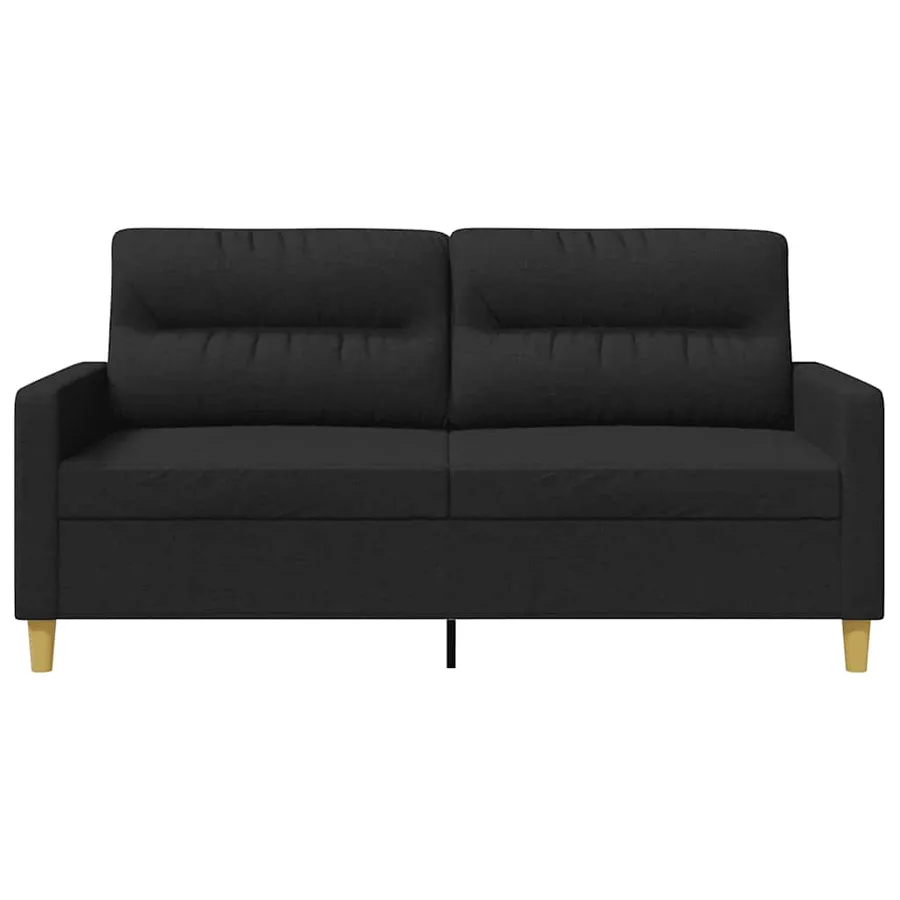 Canapé à 2 places Noir 140 cm Tissu - 4