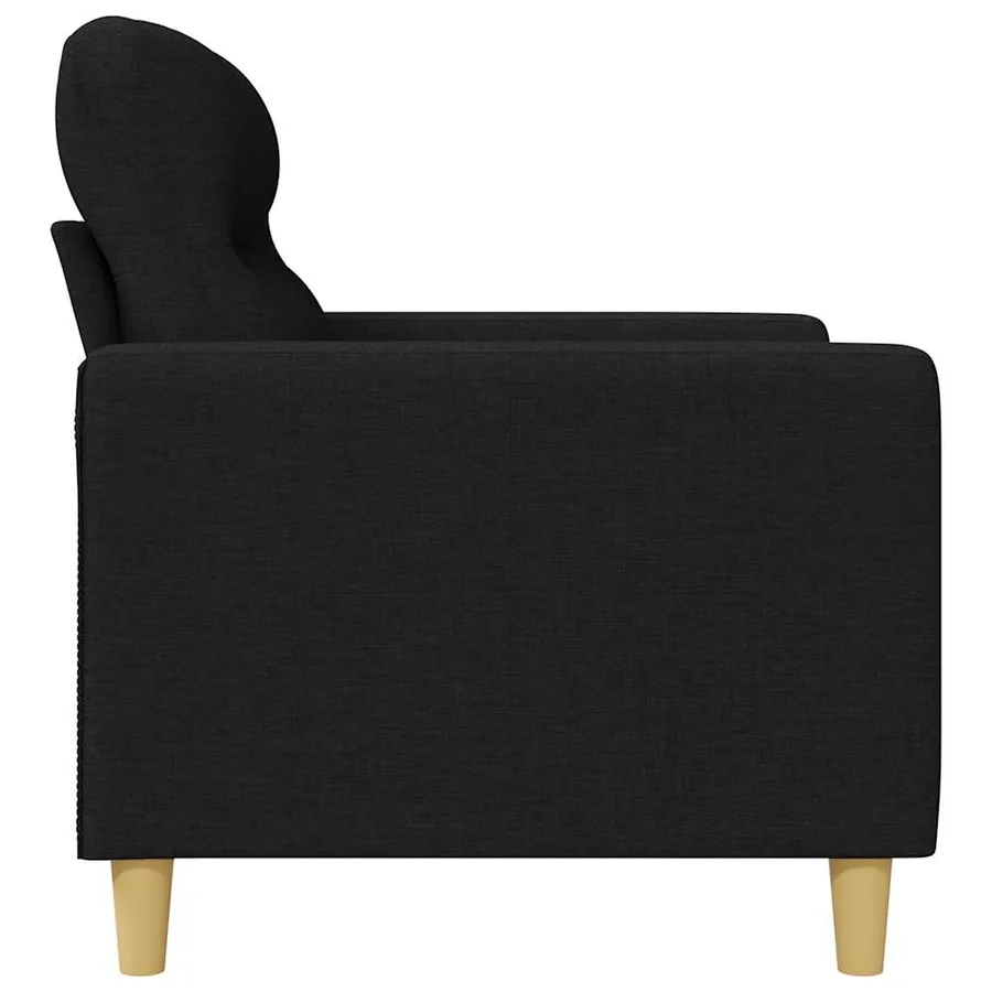 Canapé à 2 places Noir 140 cm Tissu - 5