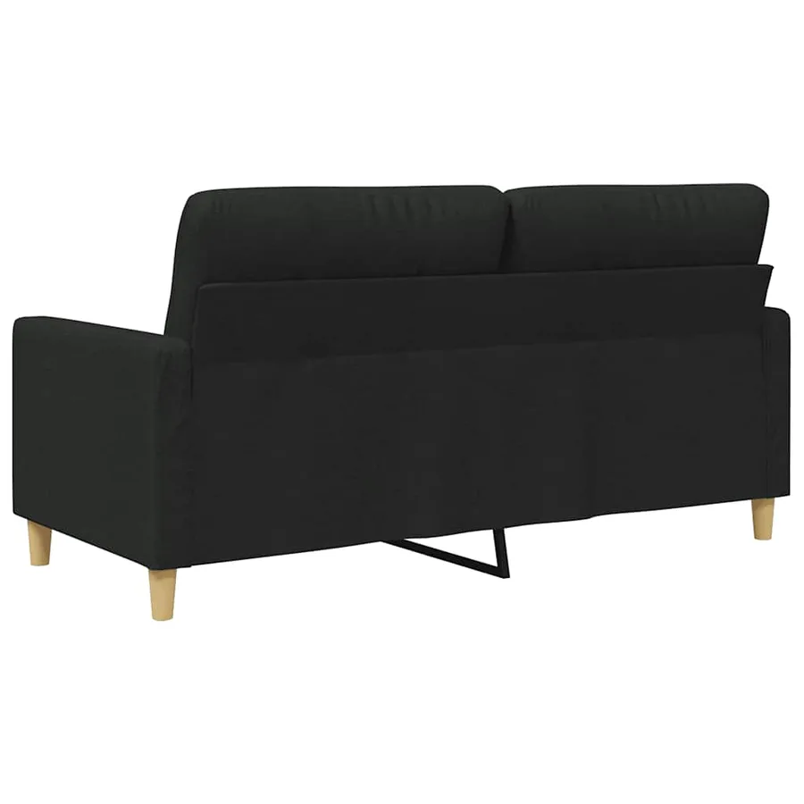 Canapé à 2 places Noir 140 cm Tissu - 6