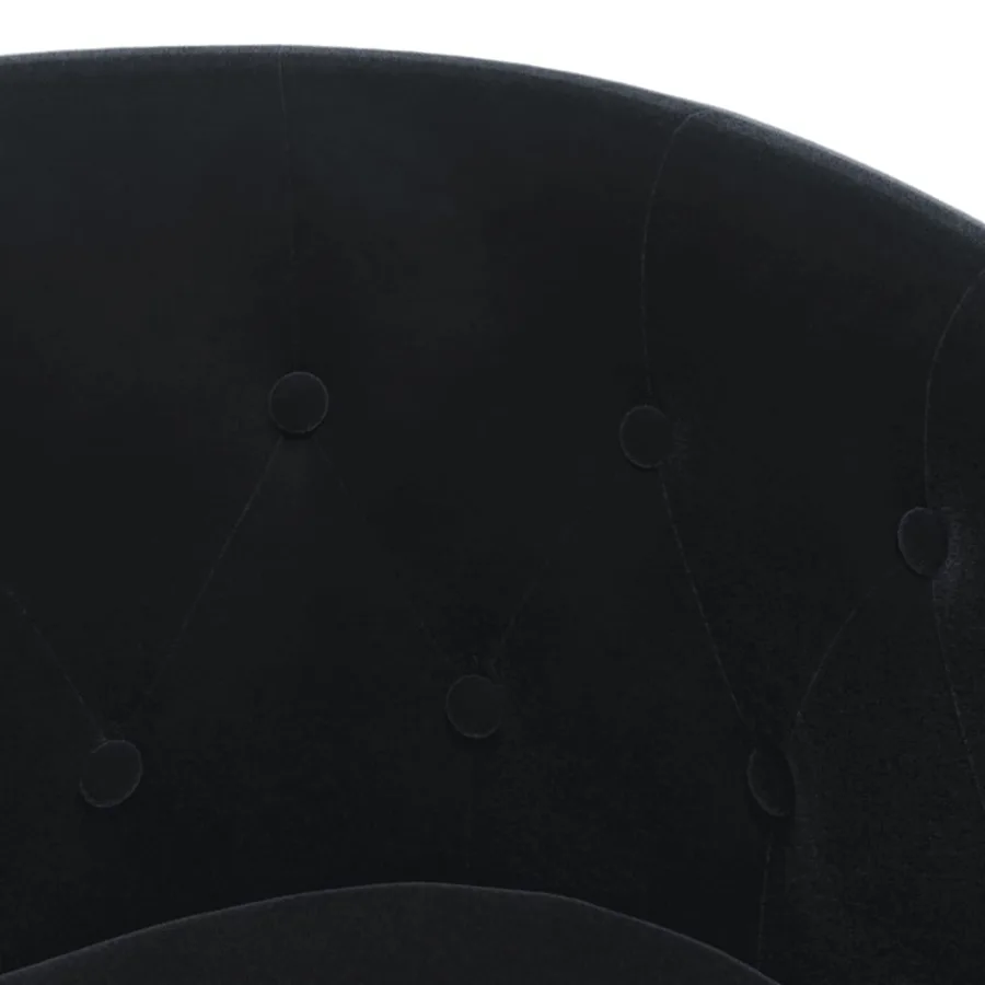 Fauteuil avec repose-pied noir velours - 6