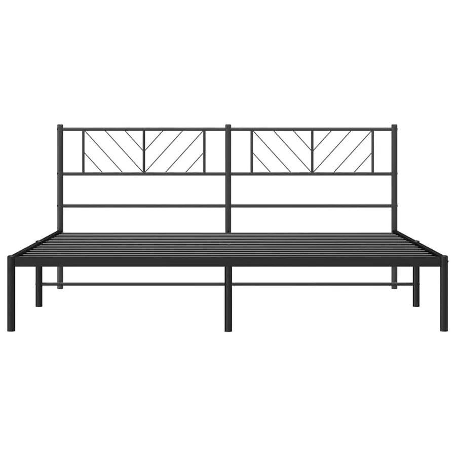 Cadre de lit métal sans matelas avec tête de lit noir 193x203cm - 6