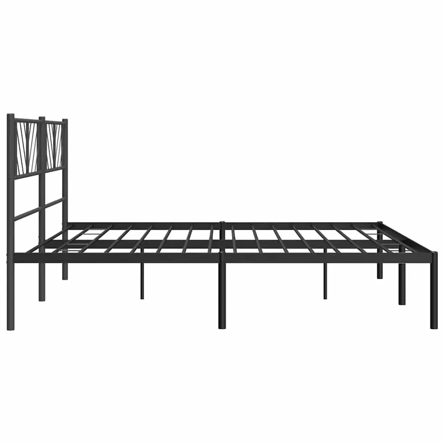 Cadre de lit métal sans matelas avec tête de lit noir 193x203cm - 7