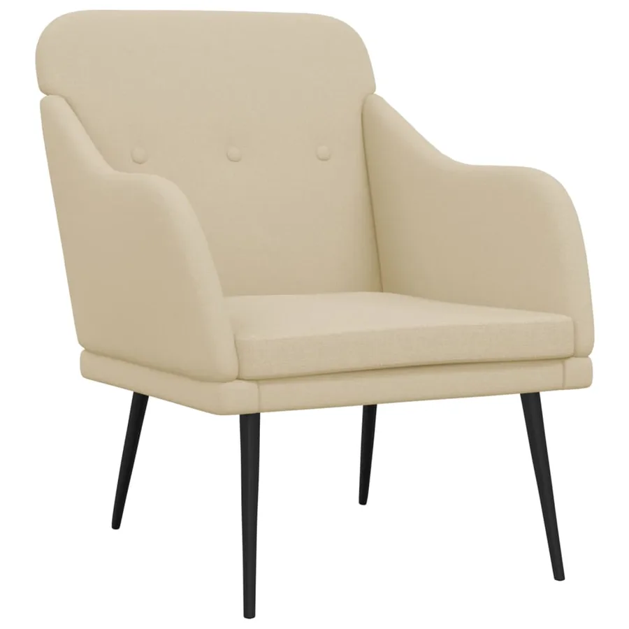 Fauteuil Crème 63x76x80 cm Tissu - 2