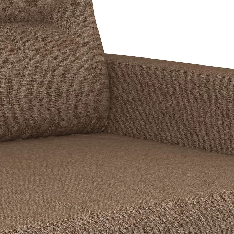 Ensemble de canapés 3 pcs avec coussins marron tissu - 6