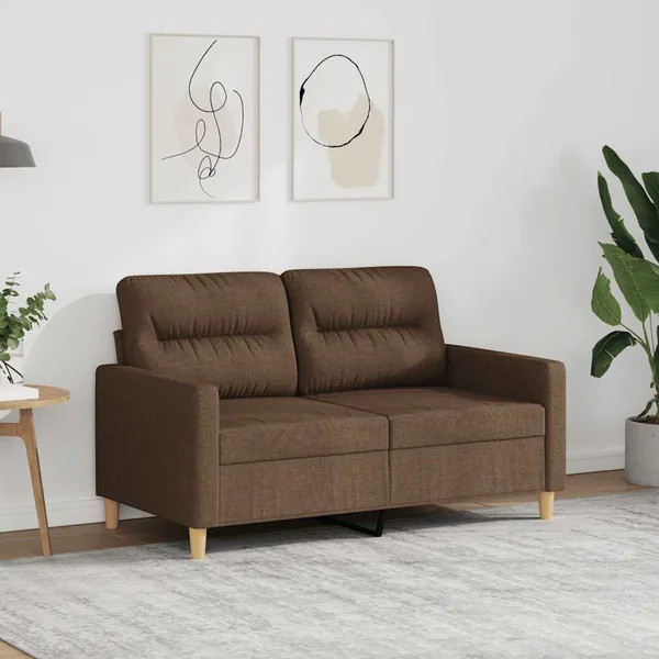 Canapé à 2 places Marron 120 cm Tissu