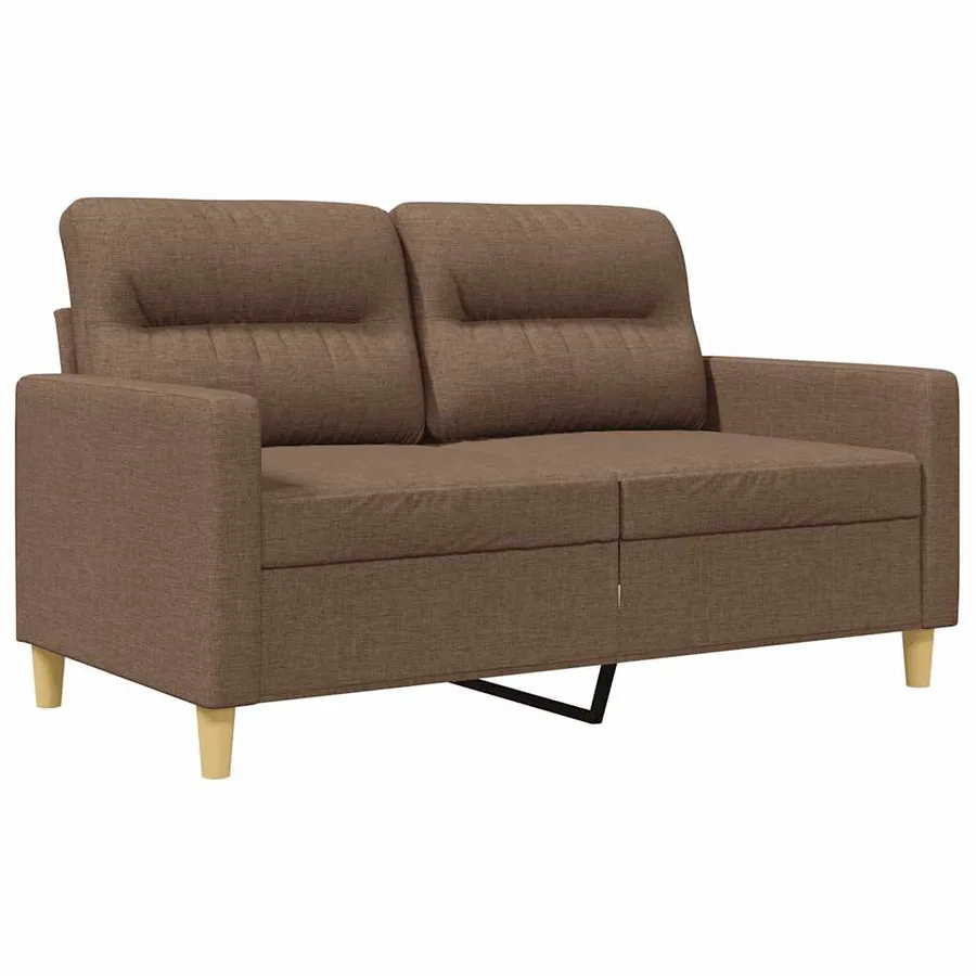 Canapé à 2 places Marron 120 cm Tissu - 2