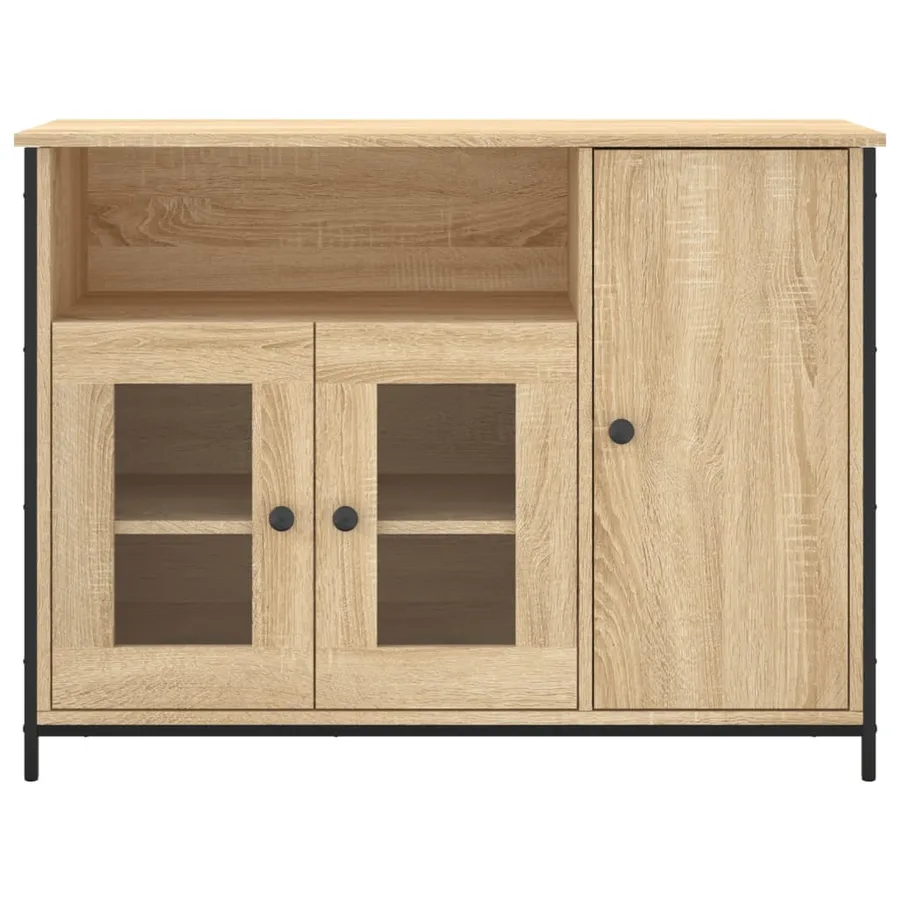 Buffet chêne sonoma 100x35x75 cm bois d'ingénierie - 6