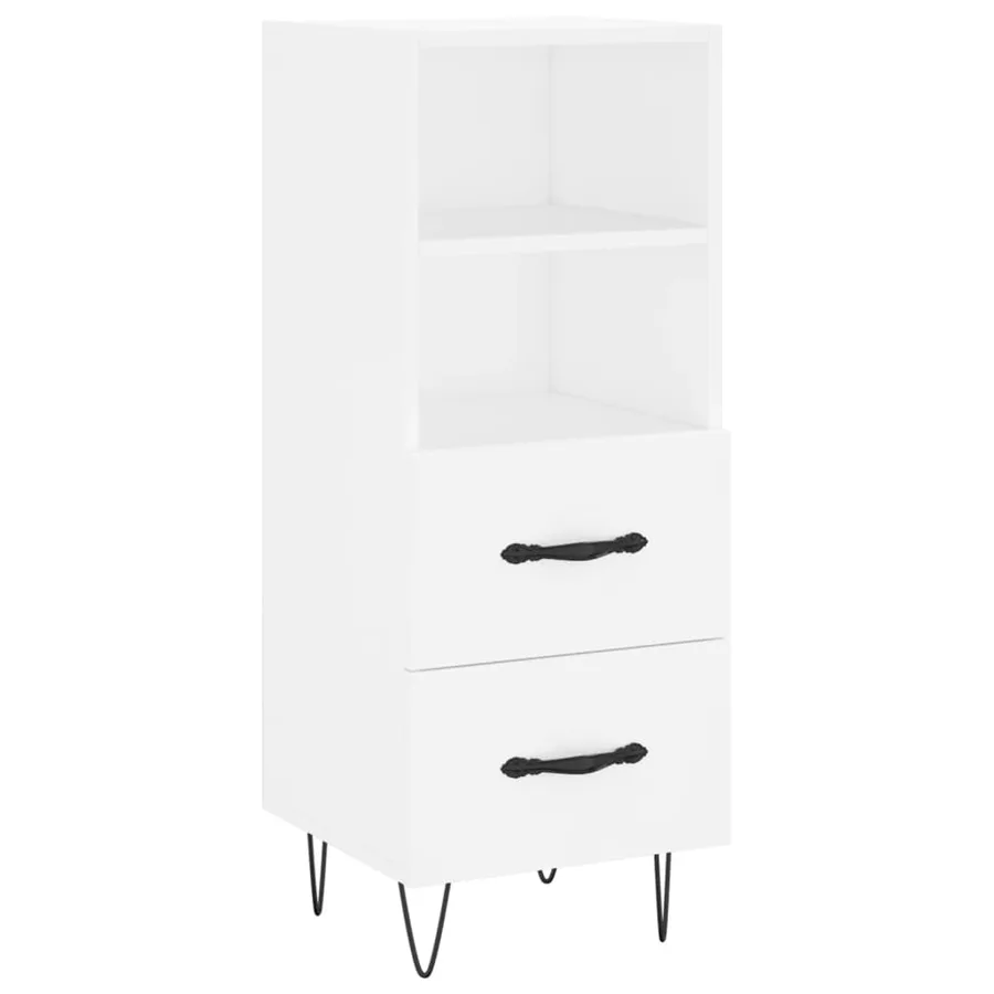 Buffet haut Blanc 34,5x34x180 cm Bois d'ingénierie - 7