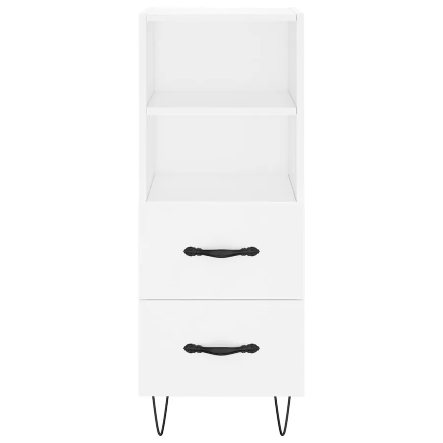 Buffet haut Blanc 34,5x34x180 cm Bois d'ingénierie - 8