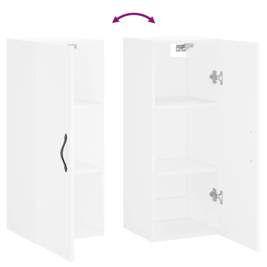 Armoire murale blanc 34,5x34x90 cm bois d'ingénierie - 9