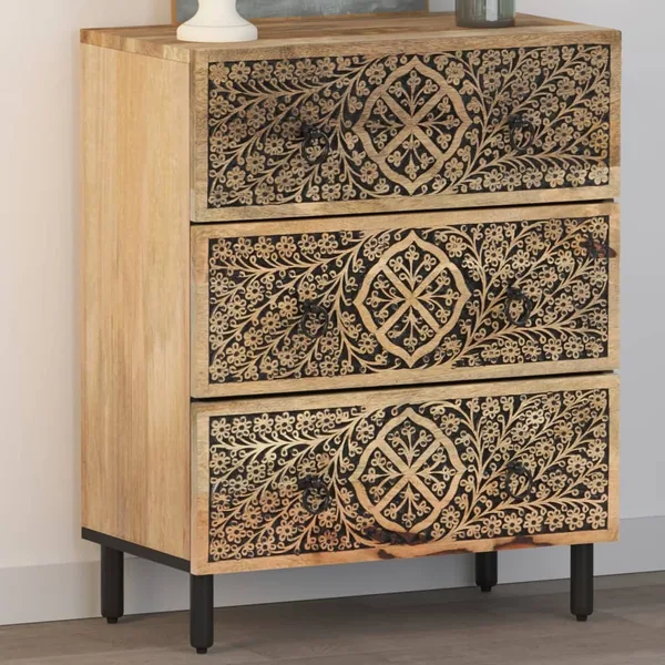 Armoire latérale 60x33x75 cm bois massif de manguier