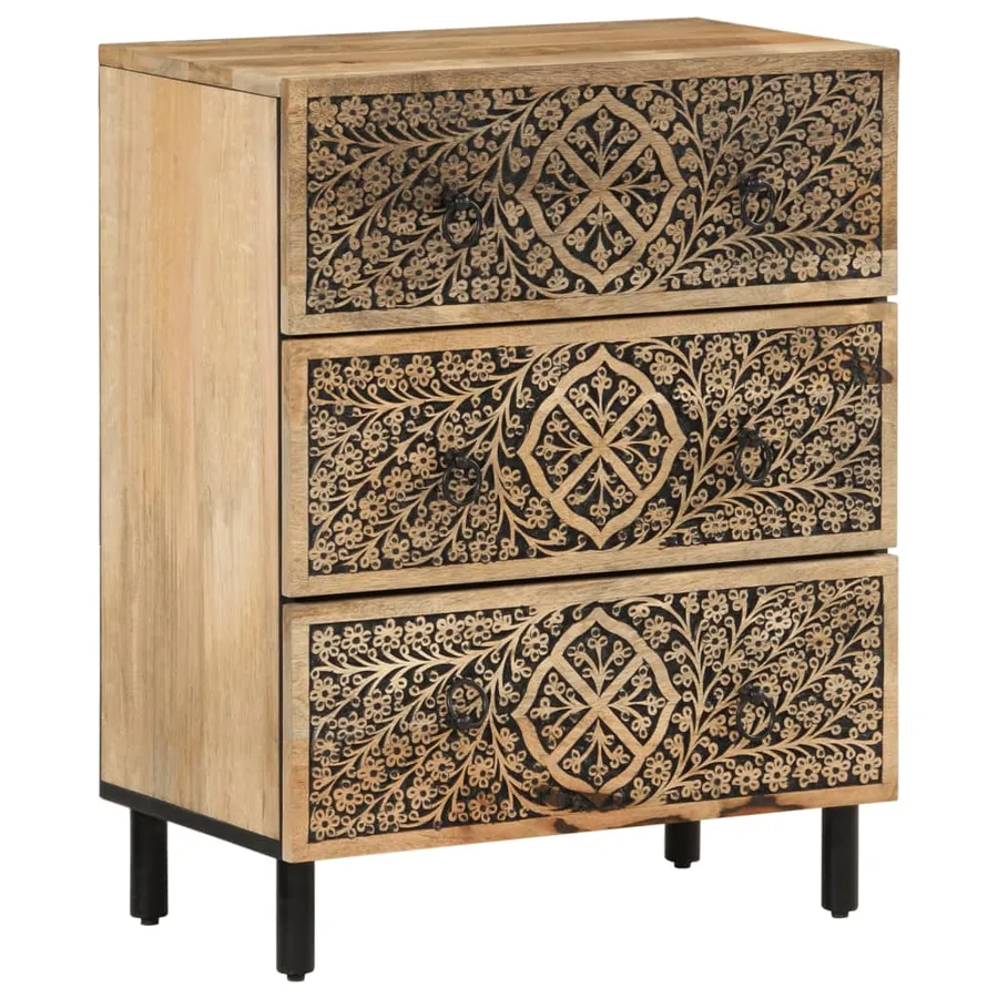 Armoire latérale 60x33x75 cm bois massif de manguier - 2
