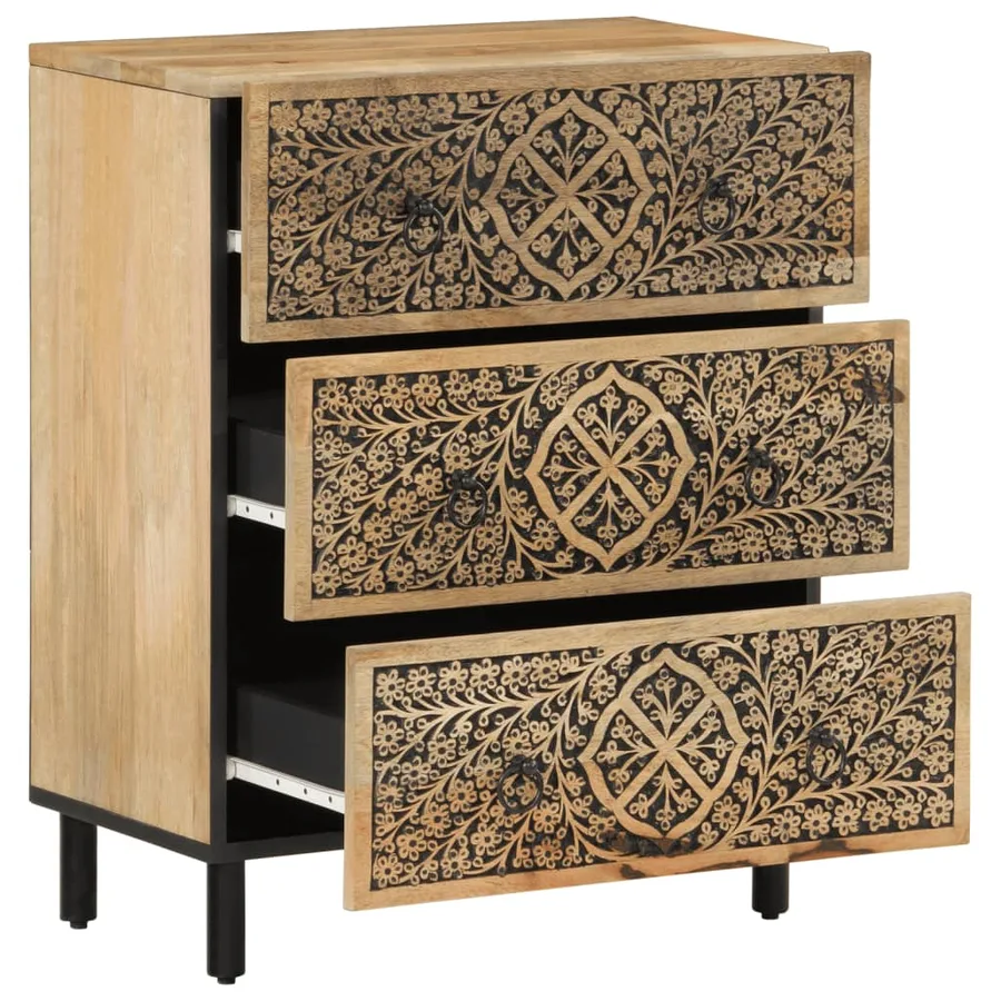 Armoire latérale 60x33x75 cm bois massif de manguier - 4