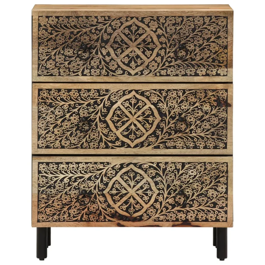 Armoire latérale 60x33x75 cm bois massif de manguier - 5