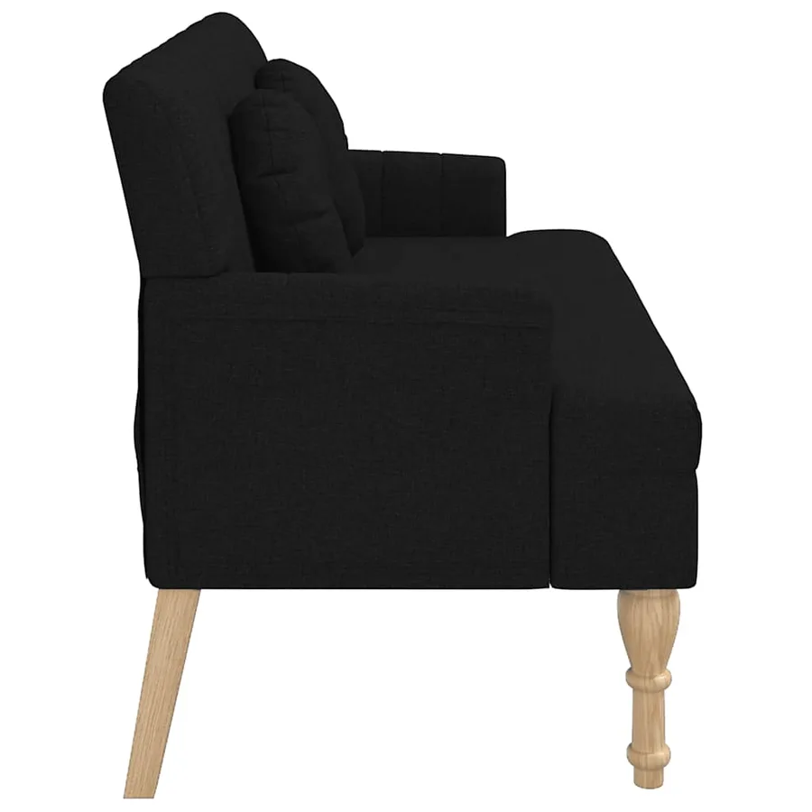Banc avec coussins noir 113x64,5x75,5 cm tissu - 5