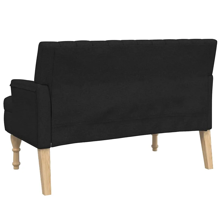 Banc avec coussins noir 113x64,5x75,5 cm tissu - 6