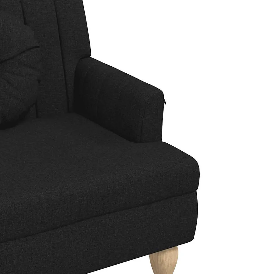 Banc avec coussins noir 113x64,5x75,5 cm tissu - 7