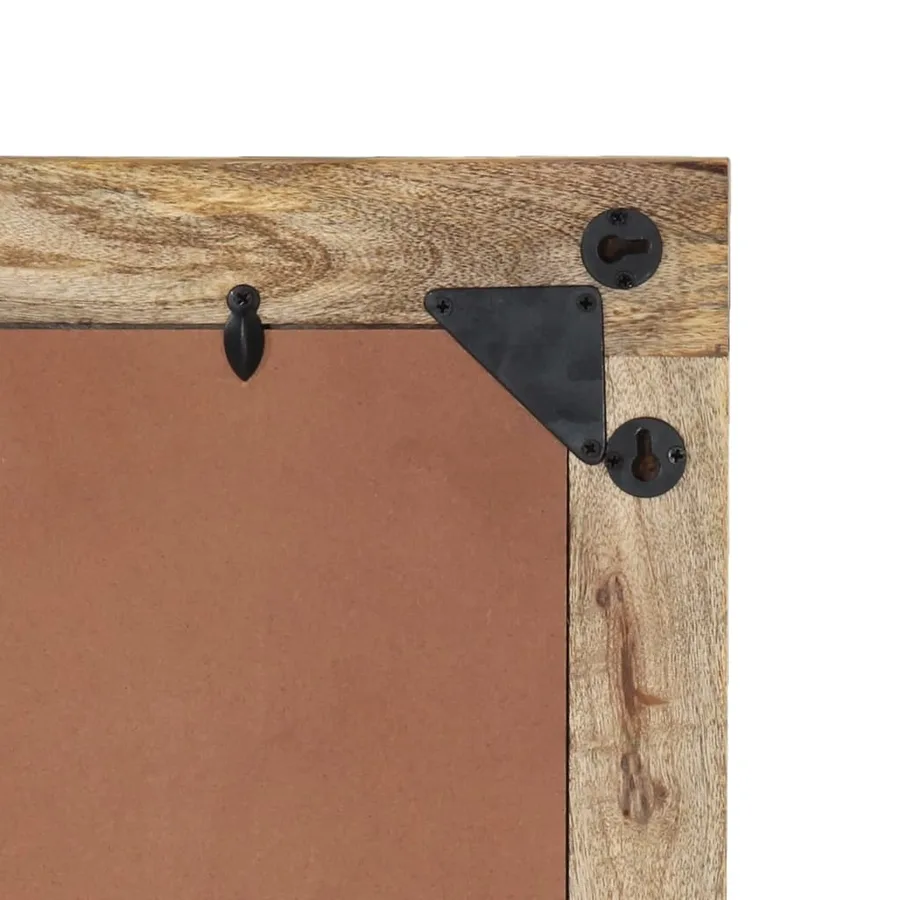 Miroir de bain 50x70x2,5 cm bois de manguier massif et verre - 8