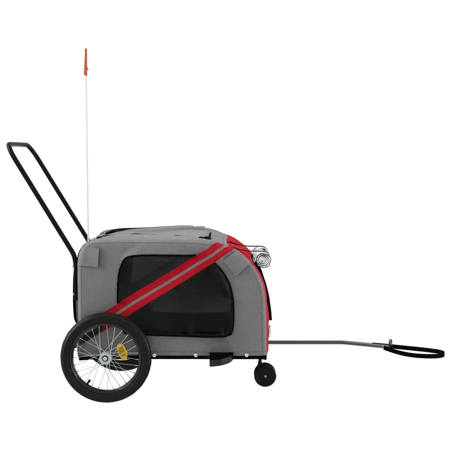 Remorque de vélo pour animaux de compagnie rouge et gris - 6
