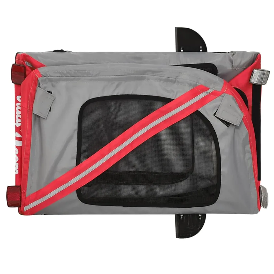 Remorque de vélo pour animaux de compagnie rouge et gris - 9