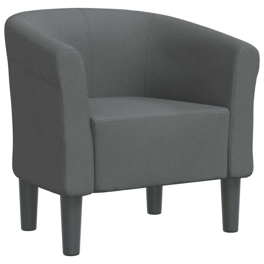 Chaise cabriolet gris foncé tissu - 2